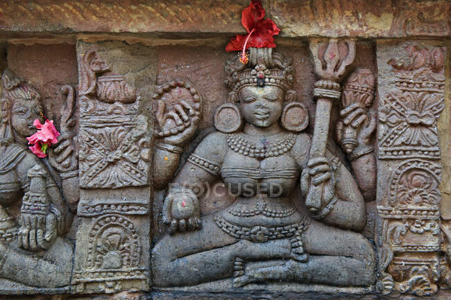 Índia, Orissa, Bhubaneswar, Templo de Parsurameswara, Século VII, baixo-relevo — Fotografia de Stock