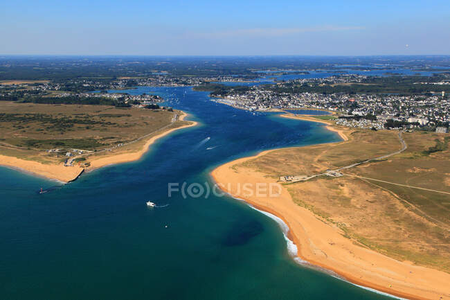 França, Bretanha, Morbihan. Etel. Vista aérea. — Fotografia de Stock