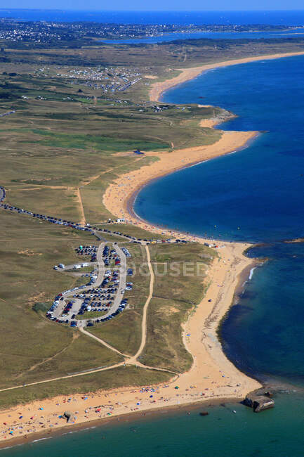 France, Brittany, Morbihan. Erdeven. Aerial view. — Stock Photo