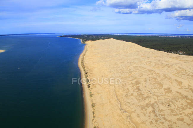 France, Gironde. Aerial view of the Dune of Pilat. — Stock Photo