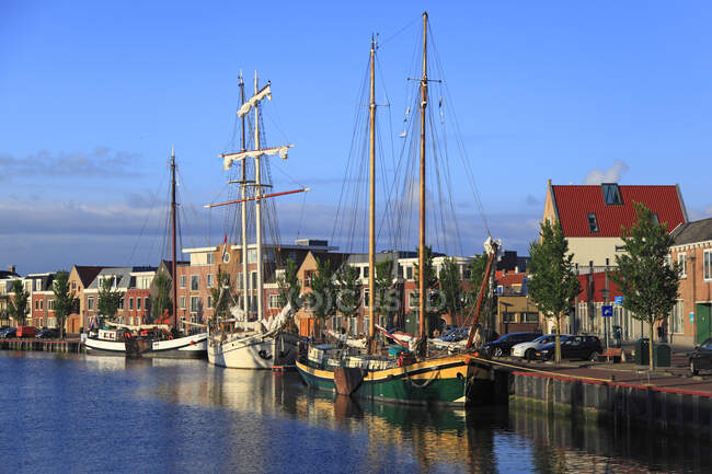 Países Bajos, Frisia. Harlingen. El puerto.. - foto de stock