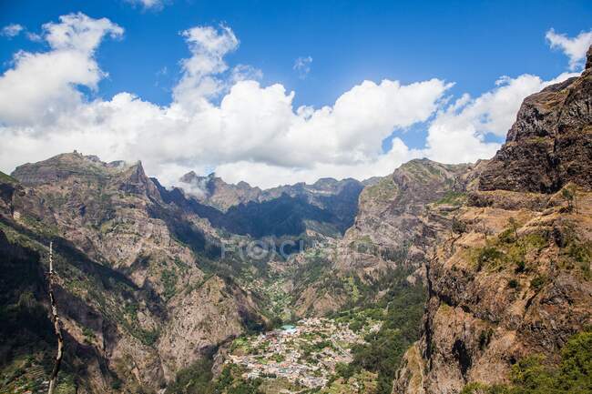 Madeira Island, Curral das freiras, view of the valley and the village — Stock Photo