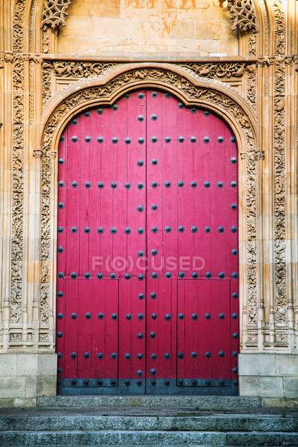Входная дверь в Саламанке, Испания — стоковое фото