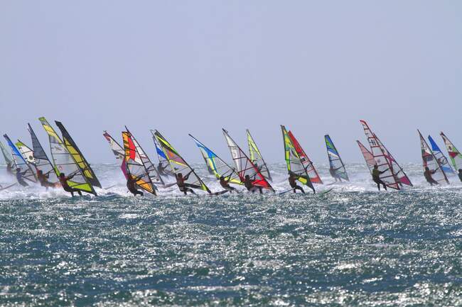 France Gruissan, Defi Wind, windsurf race — Stock Photo