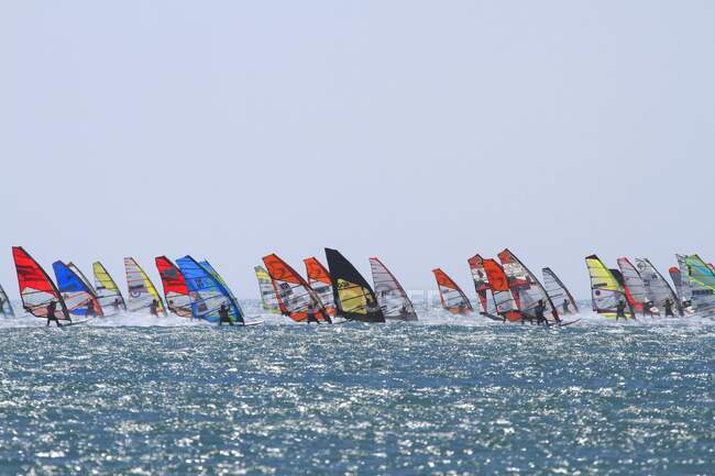 France Gruissan, Defi Wind, windsurf race — Stock Photo