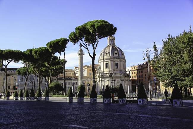 Vista do Fórum de Trajano, Roma, Lácio, Itália — Fotografia de Stock
