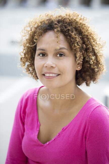 Close-up of smiling Malagasy woman — Stock Photo