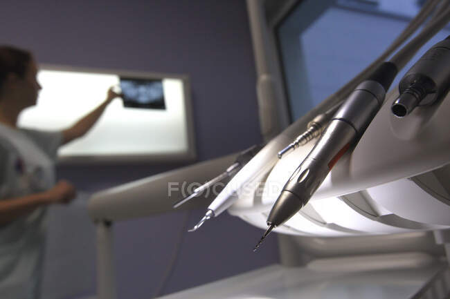 Dentist tools in hospital — Stock Photo