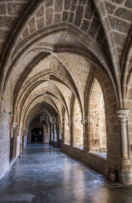 Spanien, Autonome Gemeinschaft Aragon, Kreuzgang des Zisterzienserklosters Monasterio de Piedra — Stockfoto