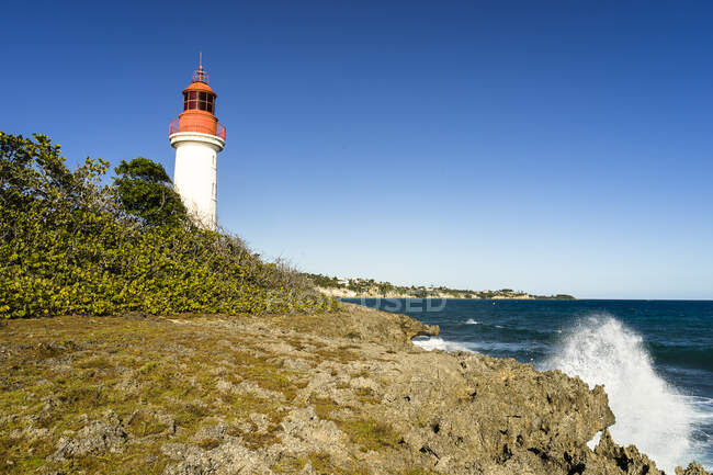 Lighthouse, Gosier island, Guadeloupe, France — Stock Photo