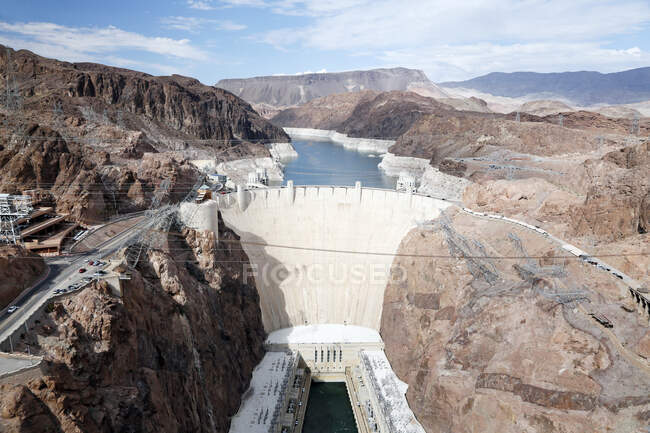 EUA. Arizona. Nevada. Rio Colorado. Lago Mead. Barragem Hoover Dam. — Fotografia de Stock