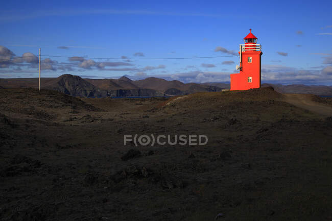 Islandia, Sudurnes, Faro de Grindavik. - foto de stock