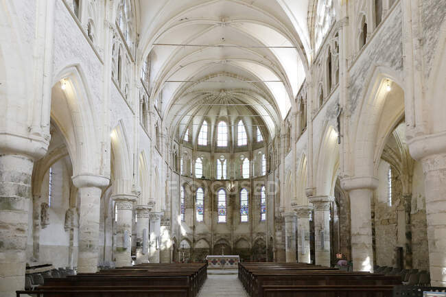 Seine et Marne. Crety la Cappella. Collegiata Notre-Dame-de-l'assomption. — Foto stock