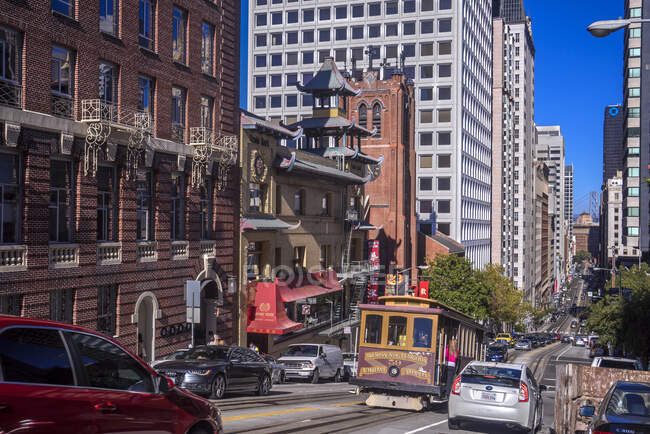 США, Калифорния, Сан-Франциско, между финансовым районом и Китайским кварталом — стоковое фото