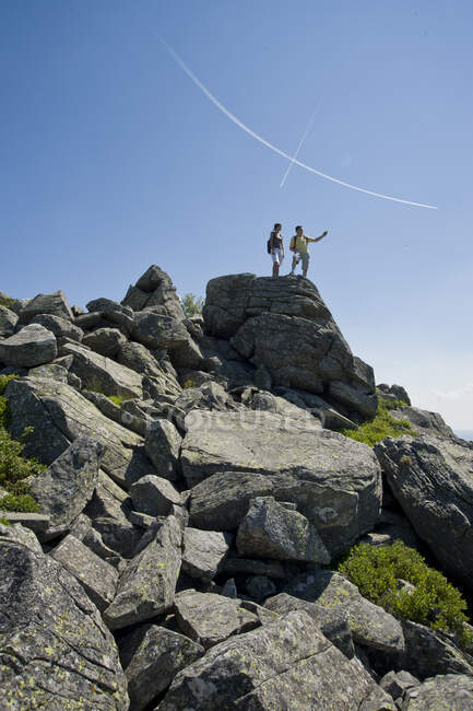 France, Auvergne-Rhones-Alpes, Haute-Loire, hiking at the Pic du Lizieux (Vivarais-Lignon) — Stock Photo