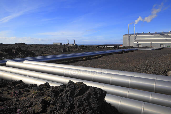 Islande, centrale géothermique de Reykjanes (Reykjanesvirkjun) — Photo de stock