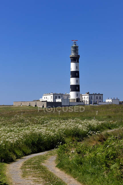 France, Brittany, Finistere, path to the Creach lighthouse, Ouessant Island — Stock Photo