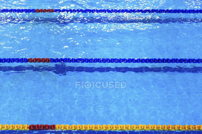 Swimming pool lane dividers, selective focus — Stock Photo