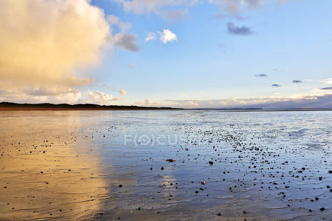 Normandie. Manche. Annoville. La plage pendant la marée descendante. — Photo de stock