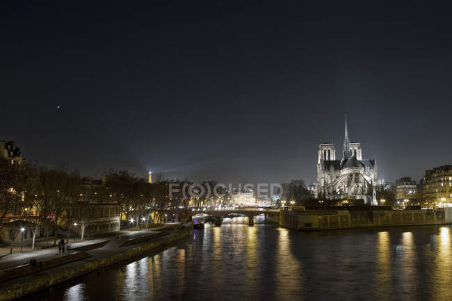 France, Paris, Seine, ile de la Cité, Cathédrale Notre-Dame. — Photo de stock