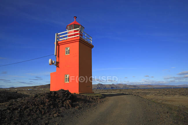 Island, Sudurnes, Leuchtturm Grindavik. — Stockfoto