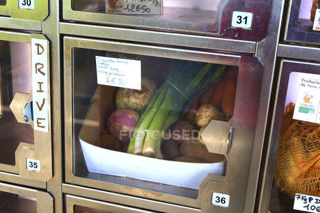 Máquina expendedora de frutas y verduras - foto de stock