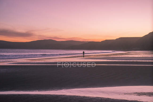 USA, California,  Marin County, Point Reyes, Point Reyes National Seashore, Drakes Beach , sunset on the beach — Stock Photo