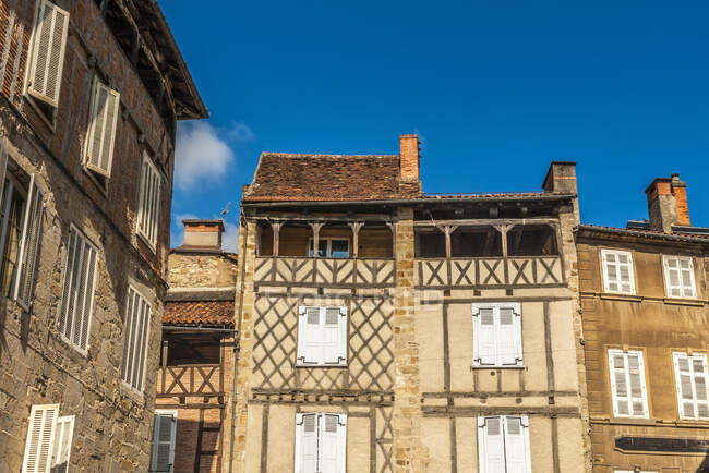 France, Lot, Quercy, Figeac, half-timbered house on Place aux Herbes, Road to Santiago de Compostela, City of Arts and History — Stock Photo