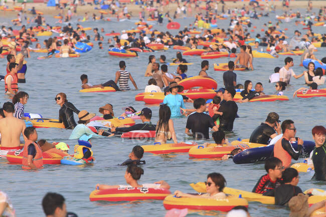 Corea del Sur, Busan. Playa de Haeundae - foto de stock