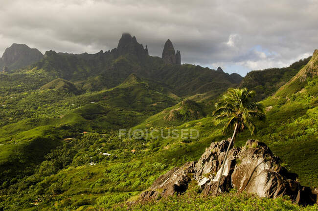 Oceania, French Polynesia, the Marquesas Islands, Ua Pou Island, the twelve necks — Stock Photo