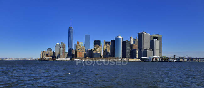 USA, New York, Wall Street e la Torre della Libertà a Hudson Bay — Foto stock