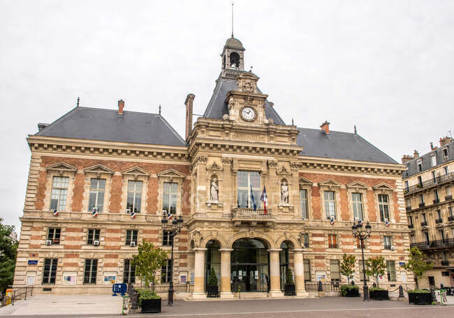 Francia, Parigi XIX distretto, municipio — Foto stock
