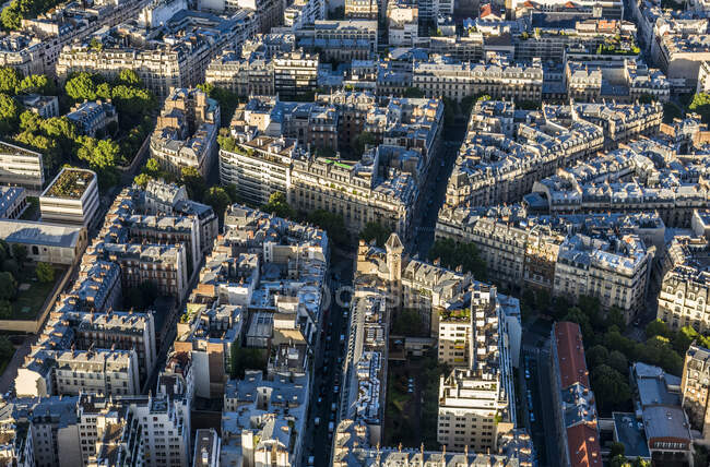 Francia, settimo arrondissement, vista dalla Torre Eiffel (avenue Rapp, rue de Montessuy) — Foto stock
