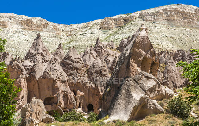 Turchia, Parco Nazionale del Greme e i siti rupestri della Cappadocia, Museo all'aperto nella valle di Zelve (culla del cristianesimo, IX-XIII secolo) (patrimonio mondiale dell'UNESCO)) — Foto stock