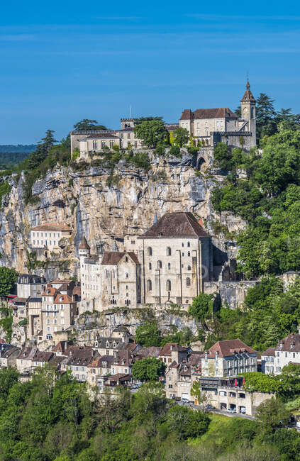 França, Causas do Quercy Regional Natural Park, Lote, Rocamadour (vila mais bonita da França) (Chemin de Saint Jacques de Compostelle) (séculos XII-19) — Fotografia de Stock