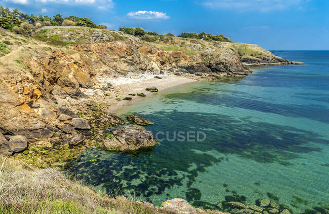 Francia, Bretaña, Península de Rhuys, costa de Saint-Gildas-de-Rhuys - foto de stock