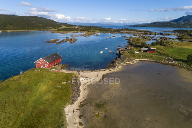 Vista superior da Noruega, Nordland, Bodo na Europa — Fotografia de Stock