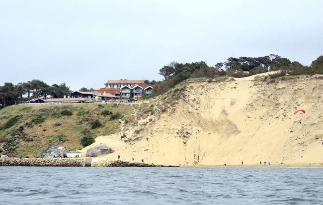 France, sud-ouest de la France, baie d'Arcachon, érosion des dunes après une tempête — Photo de stock