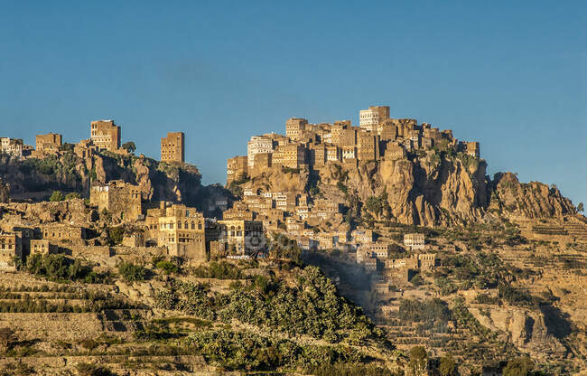 Близький Схід, Ємен, Центр Захід, регіон Джебель-Харраз (Перелік світової спадщини ЮНЕСКО)) — стокове фото