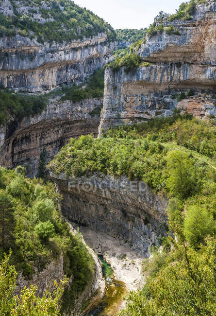 Біль, автономне співтовариство Арагону, Сьєрра-і-Ка? ones de Guara natural park, canyon of the Vero River (UNESCO World Heritage for the rock sites art) — стокове фото