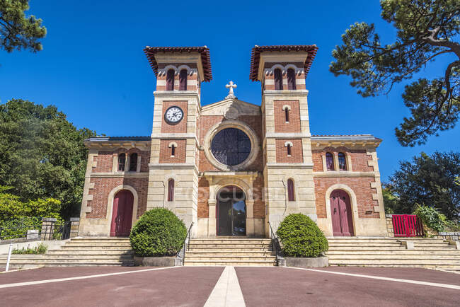 Francia, Gironda, Bassin d 'Arcachon, capilla Notre-Dame du Moulleau (siglo XIX, estilo neo-bizantino)) - foto de stock