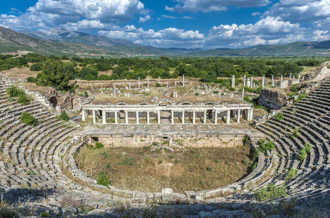 Turquia, Afrodísias sítio arqueológico romano, Teatro (século I a.C.) (Património Mundial da UNESCO) — Fotografia de Stock