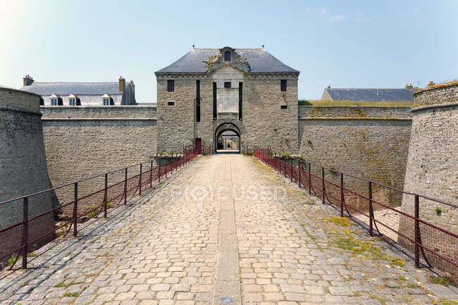 Europa, Francia, Bretaña, Morbihan, Port Louis, la Citadelle - foto de stock