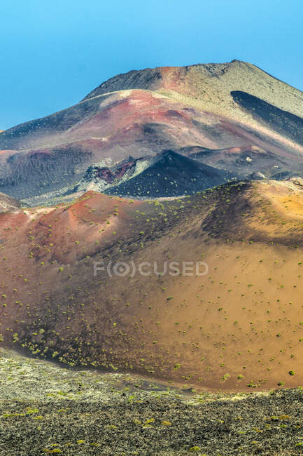 Espanha, Ilhas Canárias, Ilha Lanzarote, vulcões do Parque Nacional de Timanlaya — Fotografia de Stock