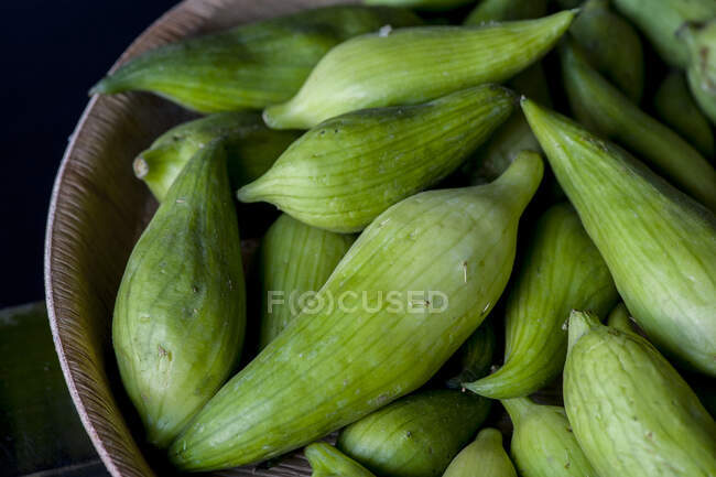 Nagaland cucumber named Maikoh. It only grows in Konyak territory, Kisama, Nagaland, India — Stock Photo