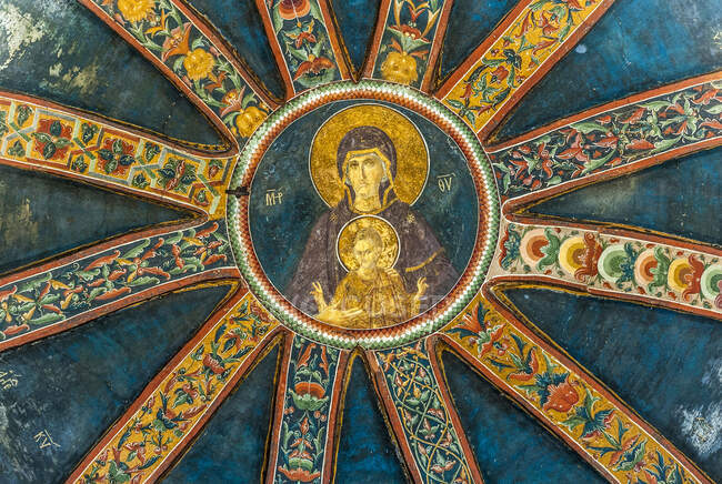 Turquía, Estambul, iglesia bizantina del Santo Salvador en Chora, genealogía de María (Patrimonio de la Humanidad por la UNESCO) - foto de stock