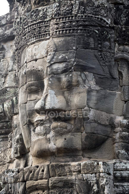 Camboja, Siem Raep, Angkor, templo de Bayon; Cabeça — Fotografia de Stock