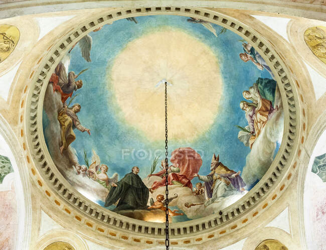 Italia, Véneto, Padua, Basílica de Santa Justina, techo del Oratorio de San Prosdocimo - foto de stock