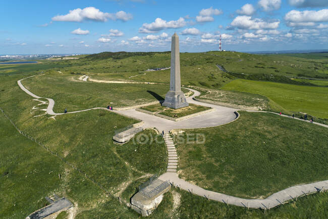 França, Hauts de France, Pas-de-Calais,. Capa Blanc-Nez. Monumento à Patrulha de Dover — Fotografia de Stock
