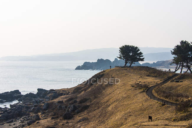 La costa de Hachinohe. A lo largo del sendero costero Michinoku, Tohoku, Honshu, Japón. - foto de stock